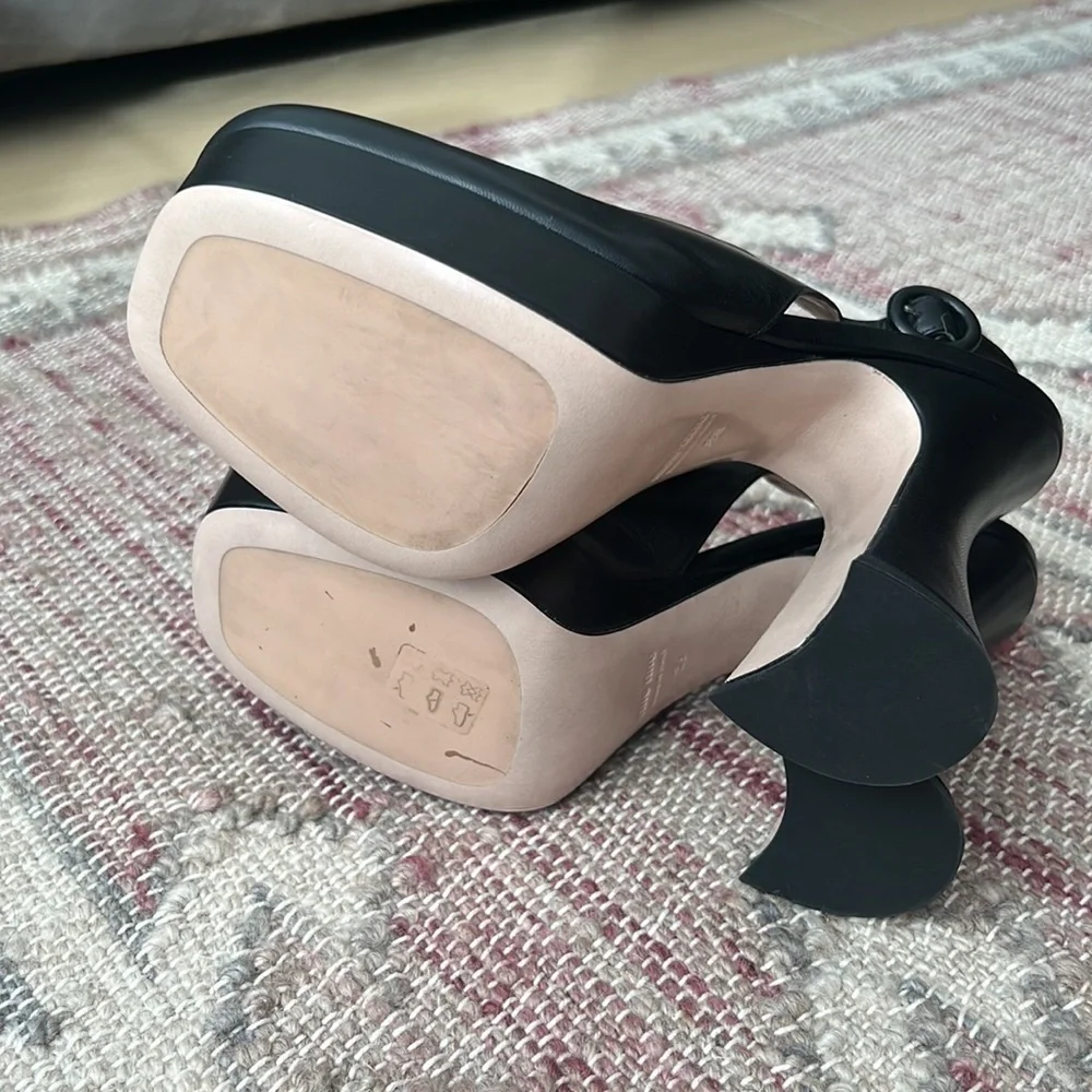 Miu Miu | NWOB Fall 2020 Black Leather Mary Jane Platform - Size IT 39
